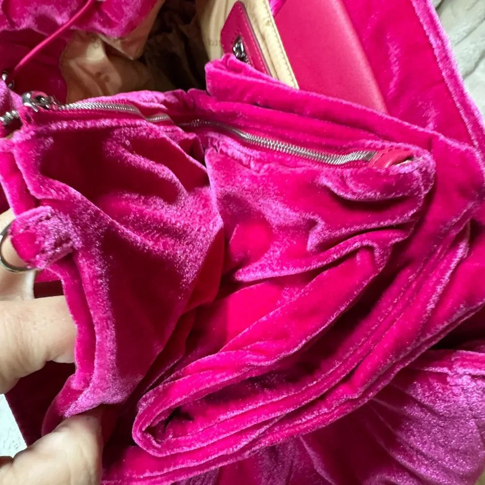 FREE PEOPLE x Caraa Velvet‎ Hot Pink Cirrus Backpack NEW WITH TAG